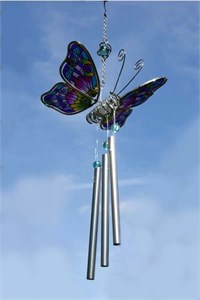 Schmetterling mit 3 Klangr&#246;hren, blau