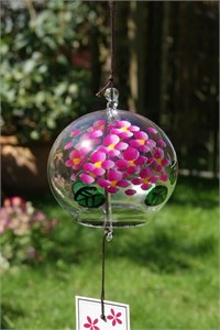 Rosa Hortensien Glas Klangspiel