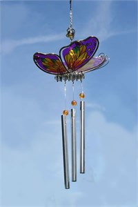 Schmetterling mit 3 Klangröhren, lila