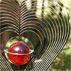 Herz Windspinner mit Roter Glaskugel